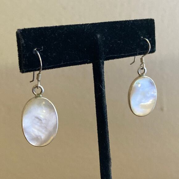 Mother of Pearl and Sterling Silver Earrings - Picture 5 of 7